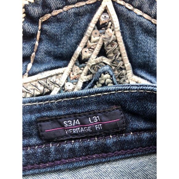 Vigoss Jeans Womens Size 3/4 L31 Dallas Boot Cut Heritage Fit Blue Denim Pant - Picture 9 of 10